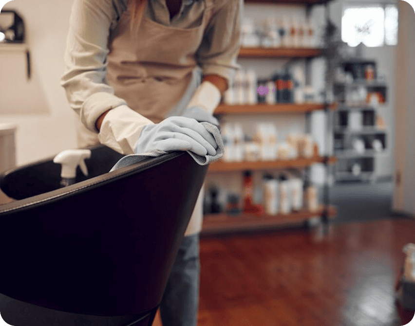 Cleaners at work